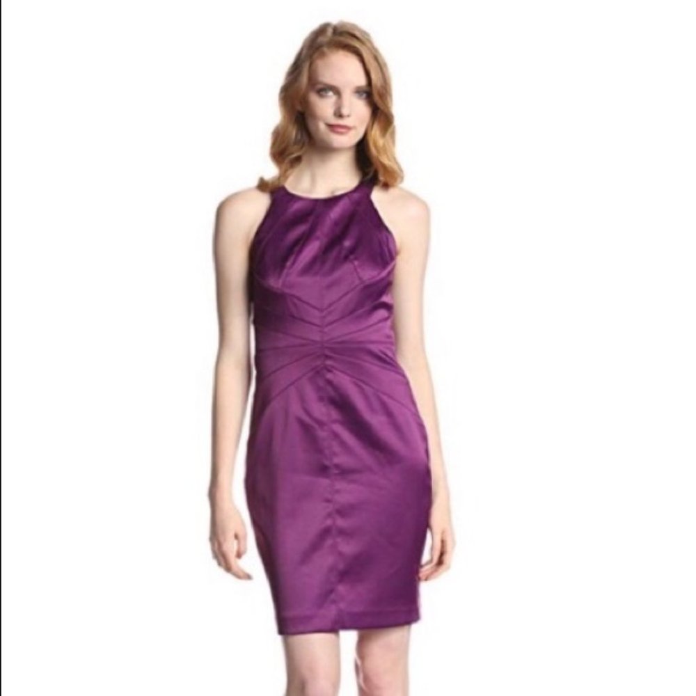 Jessica Simpson Purple Y2K Satin Cocktail Dress